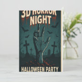 Invitation Poster de la soirée d'Halloween 3D Horror (Debout devant)
