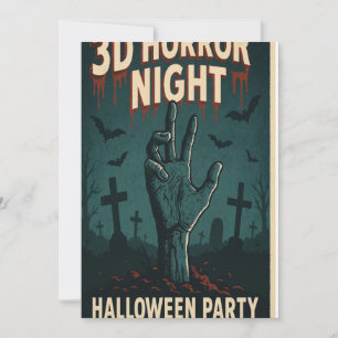 Invitation Poster de la soirée d'Halloween 3D Horror