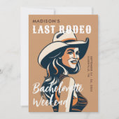 Invitation Poster de Rodéo Retro Dernier Art Glam Chic Bachel (Devant)