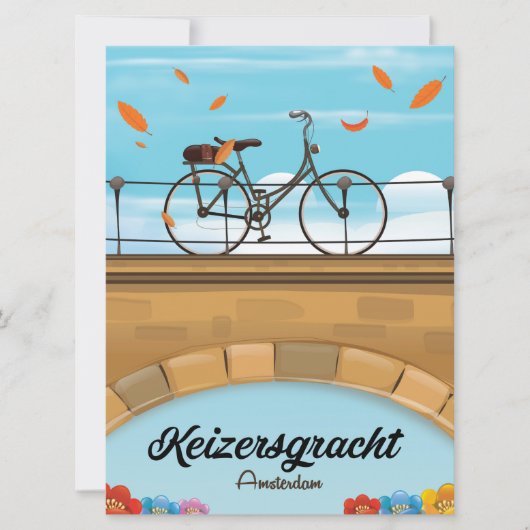 Invitation Poster de voyage de Keizersgracht Canal Amsterdam (Devant)