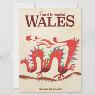 Invitation Poster de voyage de Magic Wales Dragon