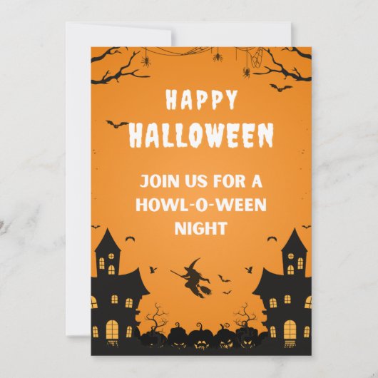 Invitation Poster d'Halloween Orange (Devant)