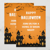 Invitation Poster d'Halloween Orange (Devant / Derrière)
