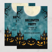 Invitation Poster d'invitation de la fête d'Halloween éffraya (Devant / Derrière)