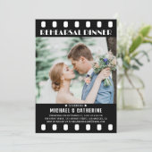 Invitation Poster Film Bande Mariage noir et blanc (Debout devant)