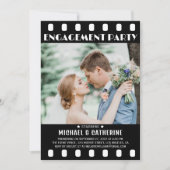 Invitation Poster Film Bande Mariage noir et blanc (Devant)