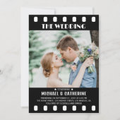 Invitation Poster Film Bande Mariage noir et blanc (Devant)