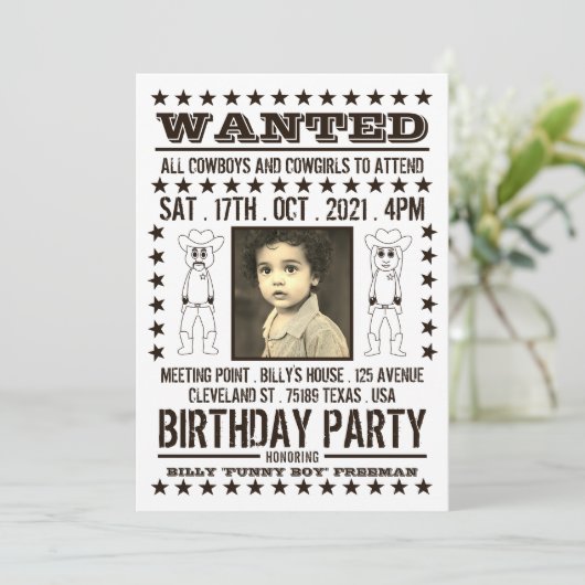 Invitation Poster Recherché, Anniversaire occidental moderne (Debout devant)