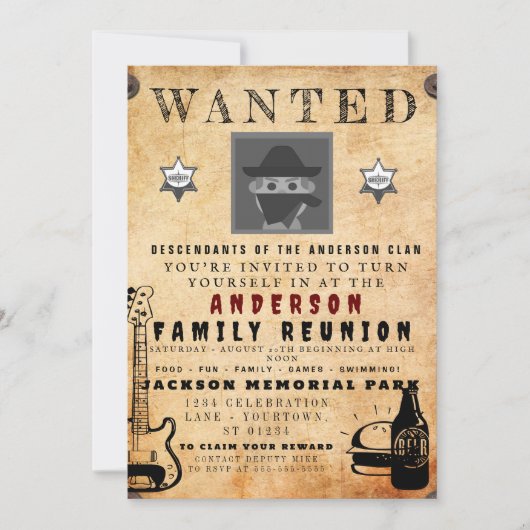 Invitation Poster Recherché Famille Réunion Barbecue Invitati (Devant)