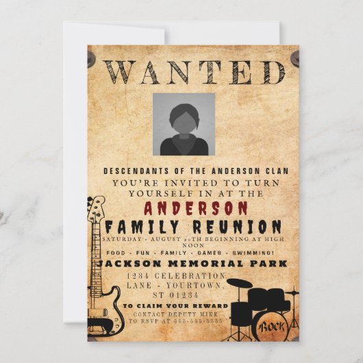 Invitation Poster Recherché Famille Réunion Barbecue Invitati (Devant)