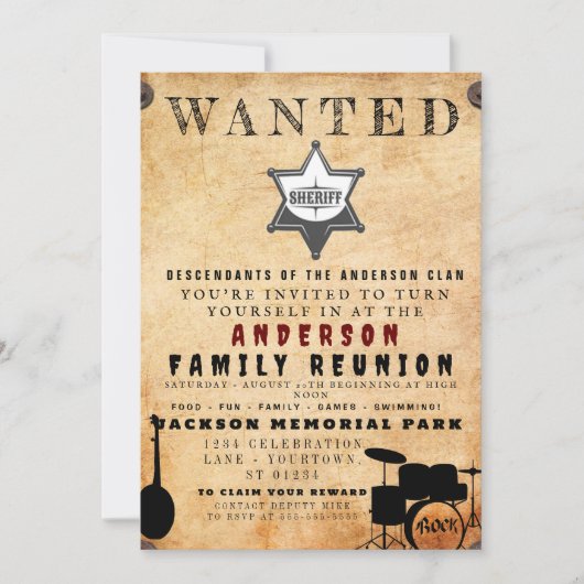 Invitation Poster Recherché Famille Réunion Barbecue Invitati (Devant)