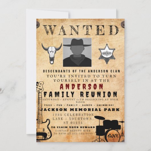 Invitation Poster Recherché Famille Réunion Barbecue Invitati (Devant)
