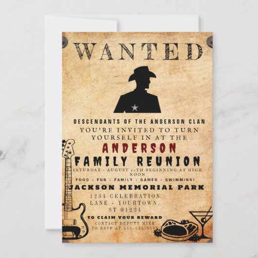 Invitation Poster Recherché Famille Réunion Barbecue Invitati (Devant)