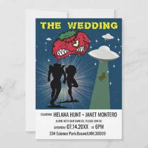 Invitation Poster Retro Sci Fi Mariage lesbien