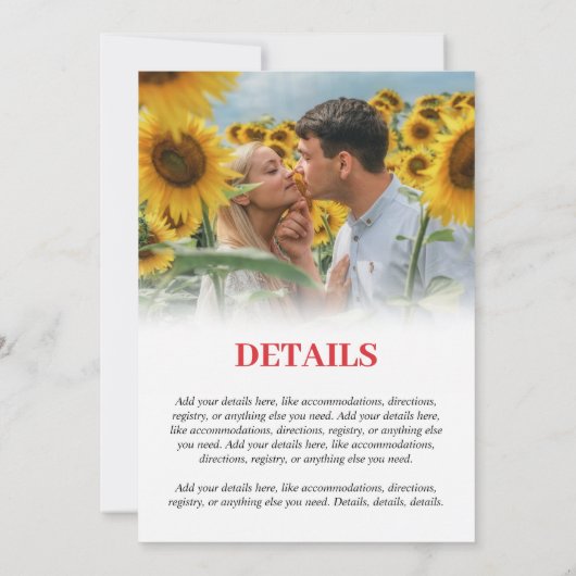 Invitation Poster Romcom personnalisé 2 en 1 Mariage photo (Dos)