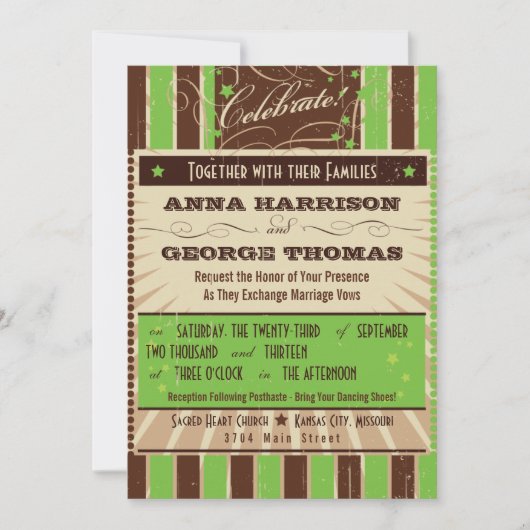 Invitation Poster Rustique : Apple Green Custom Wedding (Devant)
