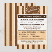 Invitation Poster rustique : Crème et mariage personnalisé Br (Devant / Derrière)