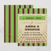 Invitation Poster rustique : Dîner de répétition vert Apple (Devant / Derrière)