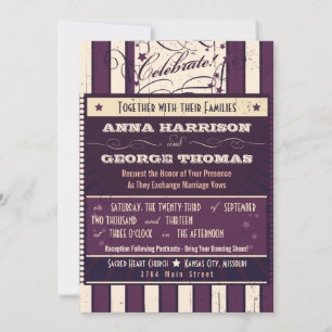 Invitation Poster rustique : Eggplant Dream Mariage personnal