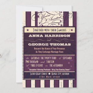 Invitation Poster rustique : Eggplant Dream Mariage personnal