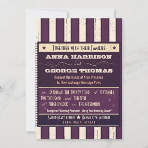 Invitation Poster rustique : Eggplant Dream Mariage personnal