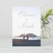 Invitation Poster simple Movie Modern Blue Photo Mariage (Debout devant)