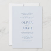 Invitation Poster simple Movie Modern Blue Photo Mariage (Dos)