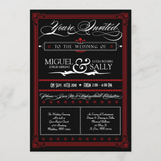 Invitation Poster Style rouge et noir do-it-yourself Faire-pa