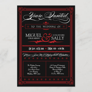 Invitation Poster Style rouge et noir do-it-yourself Faire-pa