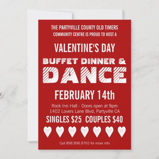 Invitation Poster Style Saint Valentin Dance Party (Devant)