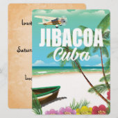 Invitation poster vacances plage de Jibacoa (Devant / Derrière)
