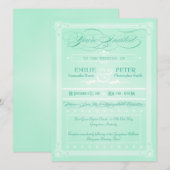 Invitation Poster vert de la menthe douce style mariage Invit (Devant / Derrière)
