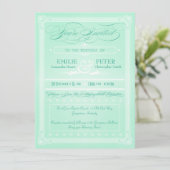 Invitation Poster vert de la menthe douce style mariage Invit (Debout devant)