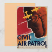 Invitation Poster vintage 2ème guerre mondiale (Devant / Derrière)