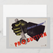 Invitation Poster vintage 2ème guerre mondiale (Devant / Derrière)