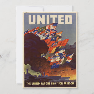 Invitation Poster vintage 2ème guerre mondiale