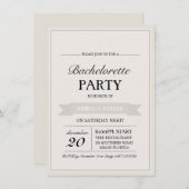 Invitation Poster vintage de crème (Devant / Derrière)