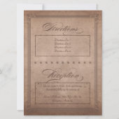 Invitation Poster vintage Rustic Cocoa Mariage & Réception (Dos)