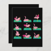 Invitation Postures de yoga de flamant rose Méditation Exerci (Devant / Derrière)