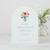 Invitation Pot à fleurs aquarelle pastel serein (Debout devant)