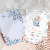 Invitation Pot à gingembre de pivoine rose blush Chinoiserie 