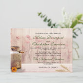 Invitation Pot à lait rustique avec blé et fleurs Mariage (Debout devant)