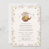 Invitation Pot à thé floral Fleur sauvage Frame Fête des mari (Devant)