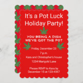 Invitation Pot de feuille de mauvaises herbes - Chance person (Devant / Derrière)