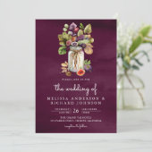 Invitation Pot de figue violet prune tout-en-un mariage Mason (Debout devant)