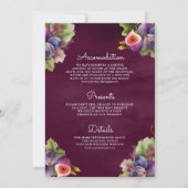 Invitation Pot de figue violet prune tout-en-un mariage Mason (Dos)