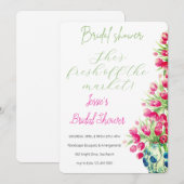 Invitation Pot de fleurs à l'aquarelle Fête de jardin de mari (Devant / Derrière)
