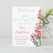 Invitation Pot de fleurs à l'aquarelle Fête de jardin de mari (Debout devant)
