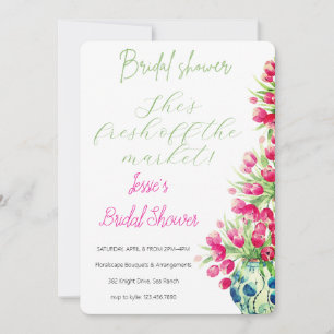 Invitation Pot de fleurs à l'aquarelle Fête de jardin de mari