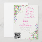 Invitation Pot de fleurs à l'aquarelle Fête de jardin de mari (Devant / Derrière)